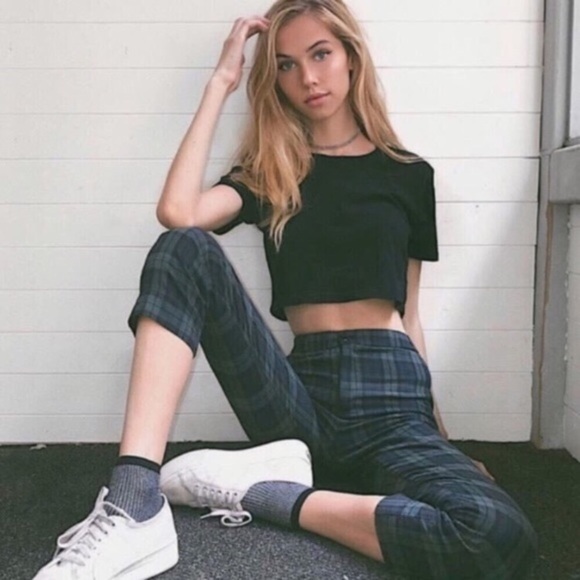 Brandy Melville Pants - Green plaid Tilden